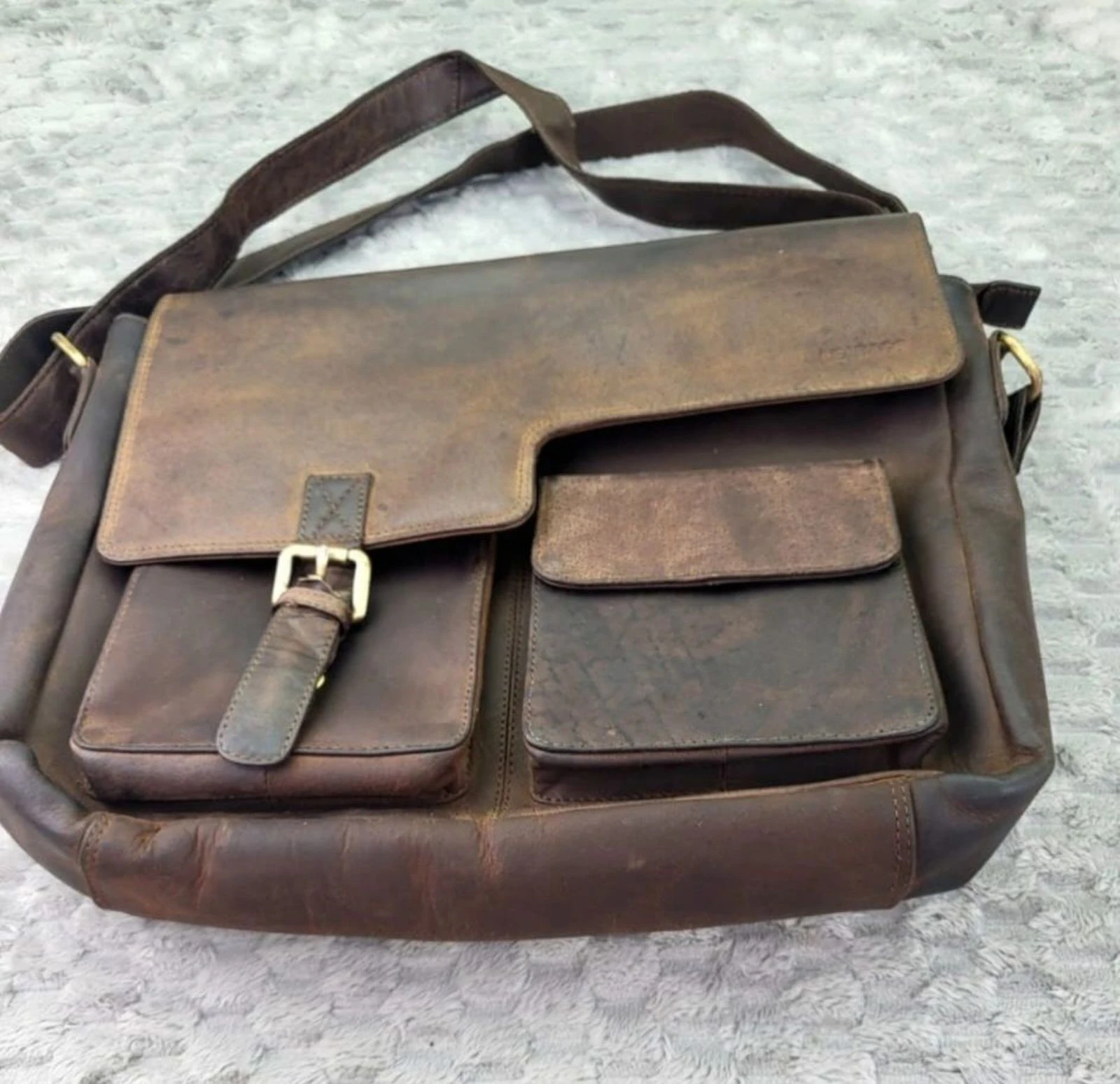 LEABAGS Leather Messenger Bag Vintage Retro Style 2000s – photo 4